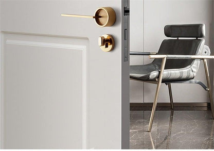 Simple Golden Split Lock Zinc Alloy Indoor Wooden Door Lock Magnetic Mute Bedroom Door Lock Universal Handle Lock Key Pin For Bedroom Bathroom Interior Privacy Door