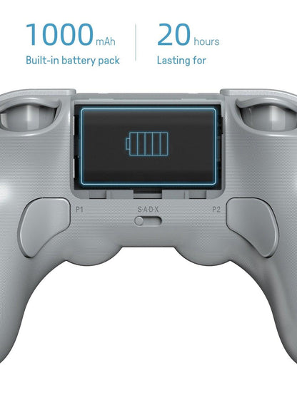 Simple Pure White Bluetooth Joystick Gamepad Controller Compatible With PC Monitor Laptop Tablet