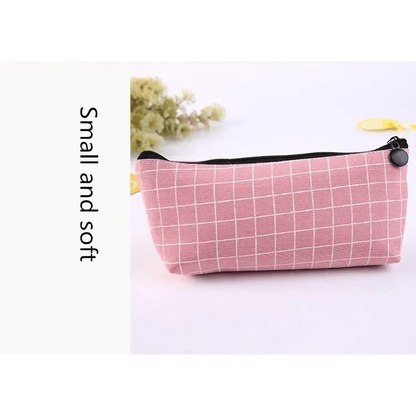 Simple Striped Color Design Pencil Cases For Students Retro Large Capacity Stationery School Pouch