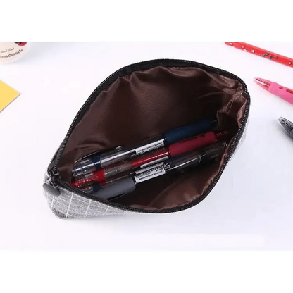 Simple Striped Color Design Pencil Cases For Students Retro Large Capacity Stationery School Pouch