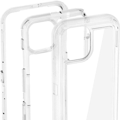 Simple Transparent White iPhone 11 12 13 Pro Max Phone Case MINI XR XS X XSMAX SE 6 7 8 Plus Transparent Shockproof Armor Glossy Case Phone Cover Heavy Duty Protective Dual Layer Shockproof Case with Hard Bumper Soft  Back