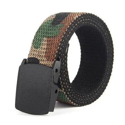 Simple Unisex Waistbands Retro Adjustable One Size Cotton Strap Metal Buckle 116cm Belts For Men
