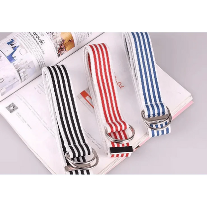 Simple Unisex Waistbands Retro Adjustable One Size Cotton Strap Metal Buckle 116cm Belts For Men