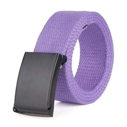 Simple Unisex Waistbands Retro Adjustable One Size Cotton Strap Metal Buckle 116cm Belts For Men