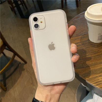 Simple White Camera Shockproof Silicone Phone Case For iPhone 13 Pro Max 14 Pro Protect Cover For Men Modern Translucent Back Cover Mobile case Compatible with iPhone