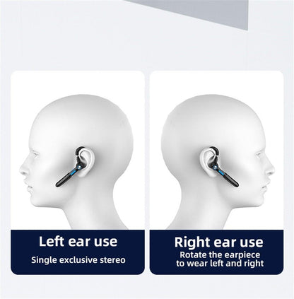 Single Wireless Bluetooth 5.0 Headset Handsfree HIFI Fingerprint Touch Hanging Ear Earphone for iPhone Waterproof Earpiece Ear Wireless Bluetooth Sport Headphones