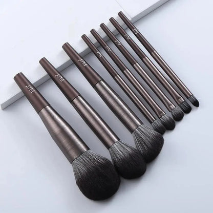 Sizzling 11/8pcs Natural Hair Green Makeup Brushes Foundation Powder Eyeshadow Eyebrow Brush Set Profesional Cosmetic Tool