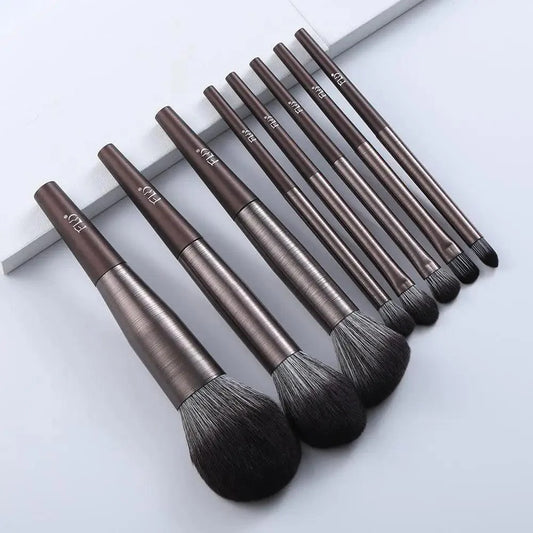 Sizzling 11/8pcs Natural Hair Green Makeup Brushes Foundation Powder Eyeshadow Eyebrow Brush Set Profesional Cosmetic Tool