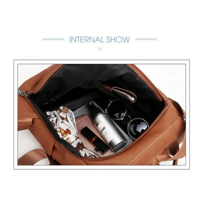 Sizzling Anti-Theft Vintage Style Leather Backpacks for Teenager Girls And Women School Bagpack For Females Travel Bags