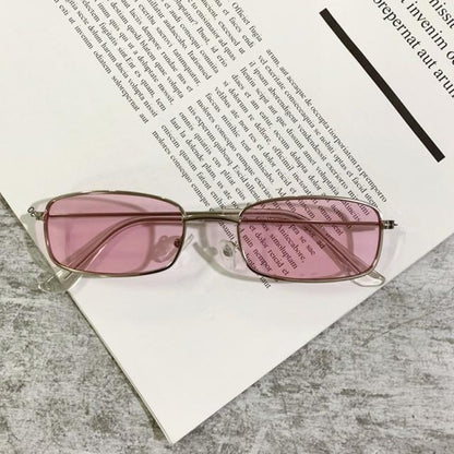 Slender Square Sunglasses Retro Metal Frame Square Sunglasses  Small Vintage & Retro Style Sunglasses Shades Of Rectangle Sunglasses For Women Classic Vintage & Metal Square Frame Sun Glasses Eyewear For Men & Women