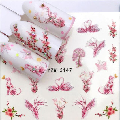 Sliders For Nails Winter Nail Stickers Elk Wolf Animal Sticker Figure Art Transfer Flowers Butterflies Watermark Water Slider Art Nail Stickers Sexy Girl Designs Comics Water Transfer Decals Manicure Lips Nail Art Decorations Slider Nail Art Stickers