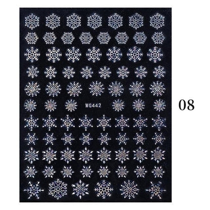 Sliver Bronzing Christmas Slider Nail Art 3D Decals Decoration Snowflake Nail Art Sticker Manicures Transfer Foil Xmas Gift  Nails Snowflake Nail Art Stickers Decals Christmas Nail 3D Self Adhesive Nail Stickers for Acrylic Nails Snowflake