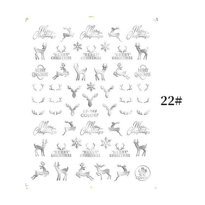 Sliver Bronzing Christmas Slider Nail Art 3D Decals Decoration Snowflake Nail Art Sticker Manicures Transfer Foil Xmas Gift  Nails Snowflake Nail Art Stickers Decals Christmas Nail 3D Self Adhesive Nail Stickers for Acrylic Nails Snowflake
