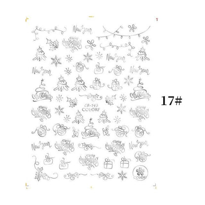 Sliver Bronzing Christmas Slider Nail Art 3D Decals Decoration Snowflake Nail Art Sticker Manicures Transfer Foil Xmas Gift  Nails Snowflake Nail Art Stickers Decals Christmas Nail 3D Self Adhesive Nail Stickers for Acrylic Nails Snowflake