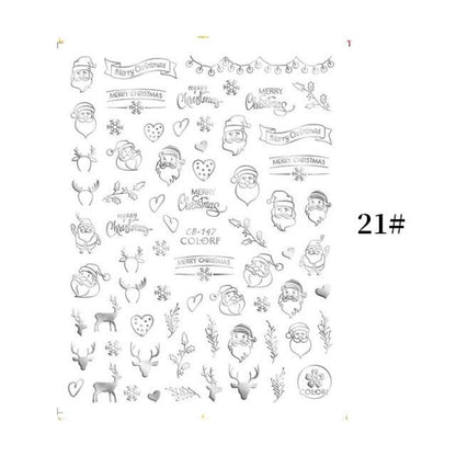Sliver Bronzing Christmas Slider Nail Art 3D Decals Decoration Snowflake Nail Art Sticker Manicures Transfer Foil Xmas Gift  Nails Snowflake Nail Art Stickers Decals Christmas Nail 3D Self Adhesive Nail Stickers for Acrylic Nails Snowflake