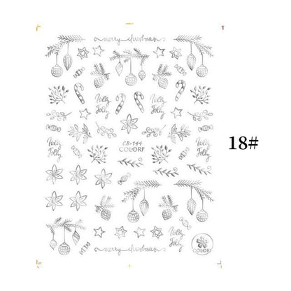 Sliver Bronzing Christmas Slider Nail Art 3D Decals Decoration Snowflake Nail Art Sticker Manicures Transfer Foil Xmas Gift  Nails Snowflake Nail Art Stickers Decals Christmas Nail 3D Self Adhesive Nail Stickers for Acrylic Nails Snowflake