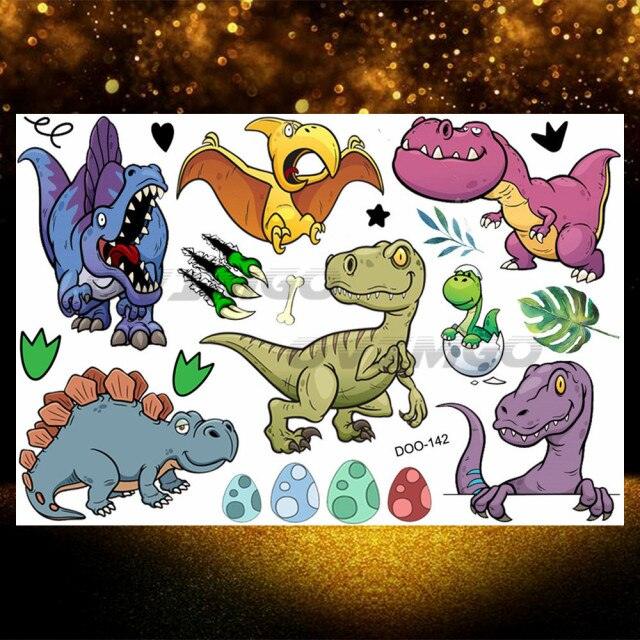Small 3D Dinosaur Temporary Sticker Tattoos Colorful Tiny Tattoos For Party Children