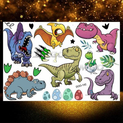 Small 3D Dinosaur Temporary Sticker Tattoos Colorful Tiny Tattoos For Party Children