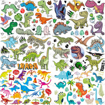 Small 3D Dinosaur Temporary Sticker Tattoos Colorful Tiny Tattoos For Party Children
