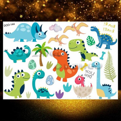 Small 3D Dinosaur Temporary Sticker Tattoos Colorful Tiny Tattoos For Party Children
