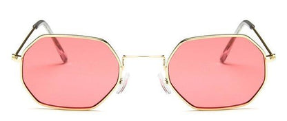 Small Frame Sunglasses For Women Small Square Polarized Sunglasses for Men and Women Polygon Mirrored Retro Shape Metal Design Sun Glasses for Men New Fashionable Ocean Lens