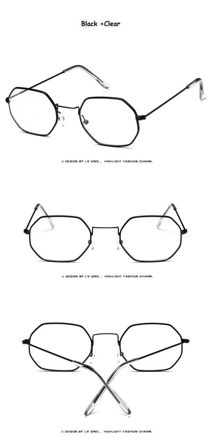 Small Polygon Women Men Sunglasses Delicate Metal Polygon Sunglasses For Women Classic Retro Small Size Frame Women Sunglasses Design Glasses for Men