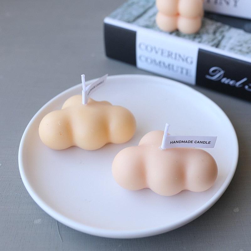 Small Scented Cloud Shape Birthday Candle Handmade Scented Candle Hand Poured Decorative Candle Aesthetic Candle Room Decor For Home Use Bedroom Romantic Soy Candle Home decoration Mother's Day Gifts