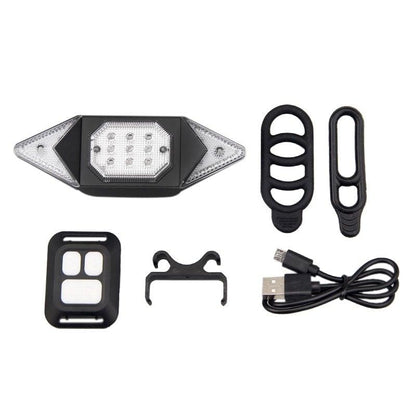 Smart Bike Light Wireless Remote Control Cycling Turning Signal Taillight USB Bicycle Rechargeable Rear Light Turn Signals With Wireless Remote Rechargeable Safety Warning Cycling Light Fits On Any Bicycle