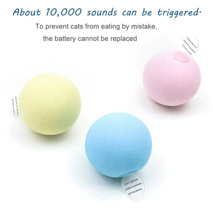 Smart Cat Toys Ball Catnip Cat Training Toy Pet Playing Ball Pet Products Toy for Cats Interactive Chirping Balls Cat Kicker Toys Fun Catnip Toys for Cat Exercise