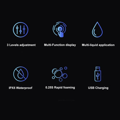 Soap Dispenser Wall Liquid Soap Dispenser USB Charging Infrared Induction Smart Kitchen Sensor Hand Washer Hand Sanitizer Automatic Soap Dispenser Wall Mounted Upgraded Foaming Soap Dispenser With Display Rechargeable Foam Hand Soap Dispenser Touchless