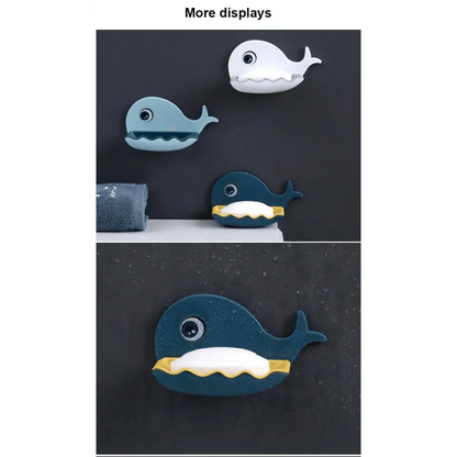 Soap Rack No Drilling Wall Mounted Drain Non Perforated Double Layer Holder Sponge Dish Accessories Magic Soap Dishes Bathroom Cute Soap Dish for Kids Plastic Self Draining Soap Holder for Shower Wall Cartoon Hanging Bathroom Soap Tray with Suction Cup