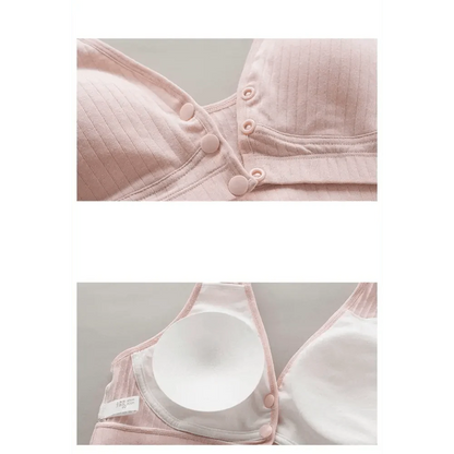 Soft And Comfortable Cotton Nursing Bra Breathable Breastfeeding Bras for Women Maternity Bra Plus Big Size Easy Feeding Bra Wire Free