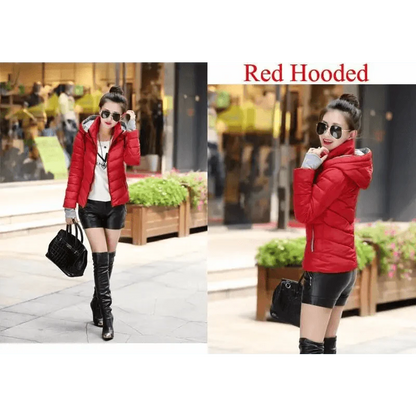 Soft And Comfortable Winter Jacket For Women Short Women's Thicken Outerwear In solid hooded Coats Zipper For Female Slim Cotton padded basic tops