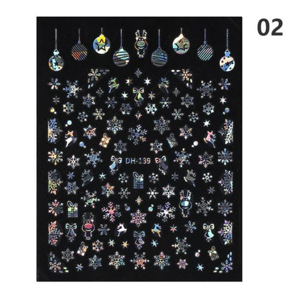 Sparkly Gold Bronzing Christmas 3D Snowflake Nail Stickers Colorful Sliver Glitter Xmas Elk Deer Socks Transfer Foil For Nails Snowflake Nail Art Stickers Decals Christmas Nail 3D Self Adhesive Nail Stickers for Acrylic Nails Snowflake Winter Slider