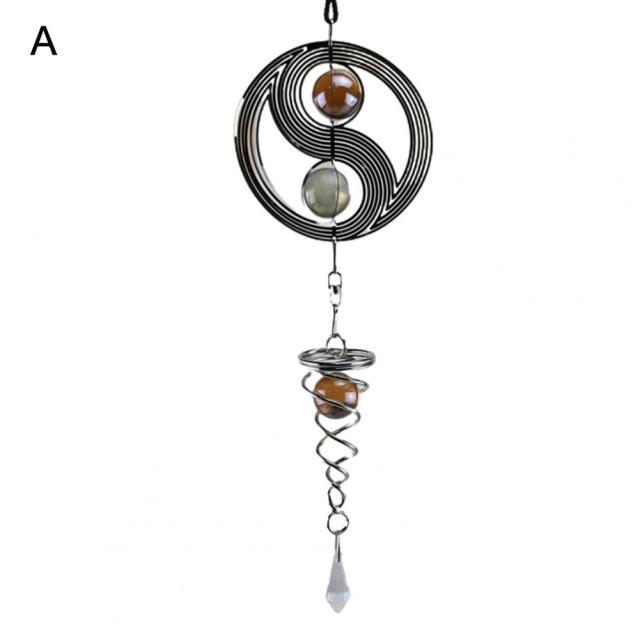 Spiral Rotating Wind Chimes Windows Metal Spiral Tail Stainless Steel Spin Decor For Indoor Outdoor Spinner Wind Chime Decoration Christmas Spinner Crystal Wind Chime