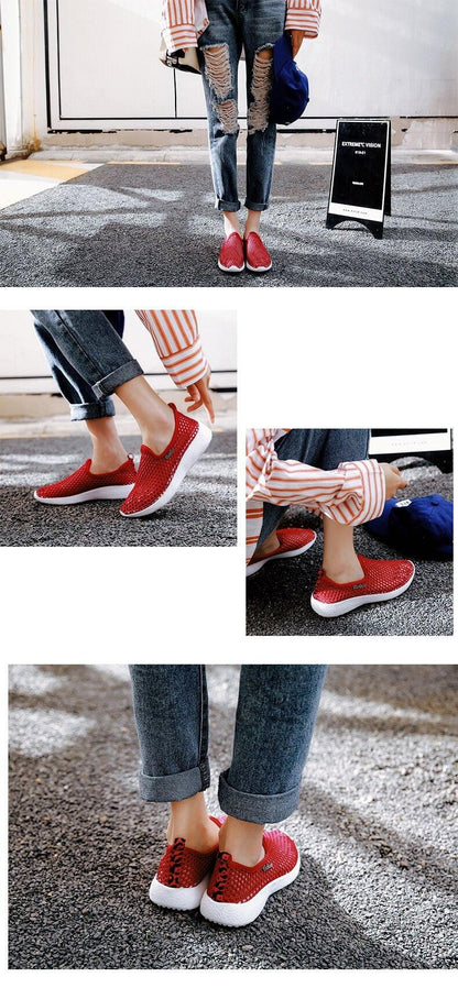 Sport Mesh Breathable Women Shoes Fashion Sports Soft Comfortable Women Shoes Fashion Slip-On Sports Shoes Soft Sole Breathable Comfortable Running Walking Shoes