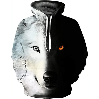 Spring And Summer 3D Digital Printing Fashion Men's And Women's Couple Sweatshirts Animal Pattern Novelty Sweatshirt with Hoodies Pockets for Adults Women Men