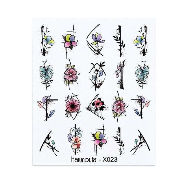 Spring Simple Green Theme Water Decal Sticker Flower Leaf Tree Summer Slider For Manicuring Nail Art Watermarks Art Decoration Manicure Tools Nail Watermark Decals iridescent Decoration Nail Self-Adhesive Decals Nail Stickers Water Transfer Fresh Nail