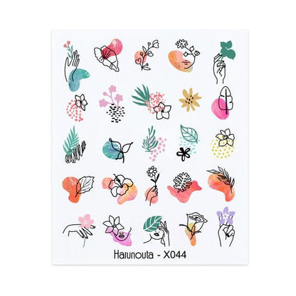 Spring Simple Green Theme Water Decal Sticker Flower Leaf Tree Summer Slider For Manicuring Nail Art Watermarks Art Decoration Manicure Tools Nail Watermark Decals iridescent Decoration Nail Self-Adhesive Decals Nail Stickers Water Transfer Fresh Nail