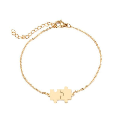 Stainless Steel Bracelet For Women Gold And Silver Color Puzzle Gold Plated Dainty Link Paperclip Bracelets Adjustable Layered Metal Link Bracelet For Women Bangle Bracelet Puzzle Best Friends Gift