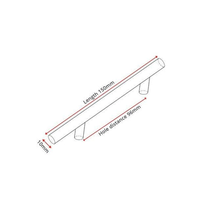 Stainless Steel Cabinet Handles Diameter 10mm Kitchen Door T Bar Straight Handle Pull Knobs Furniture Hardware European Bar Style Cabinet Pull