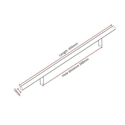 Stainless Steel Cabinet Handles Diameter 10mm Kitchen Door T Bar Straight Handle Pull Knobs Furniture Hardware European Bar Style Cabinet Pull
