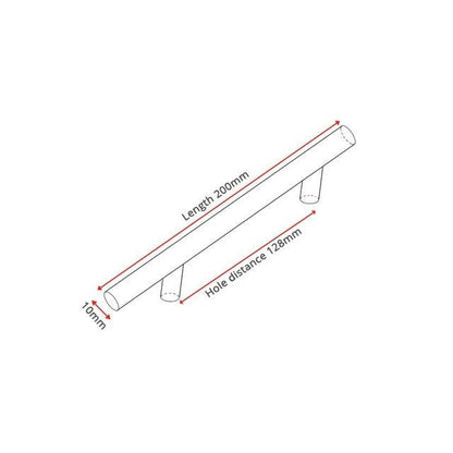Stainless Steel Cabinet Handles Diameter 10mm Kitchen Door T Bar Straight Handle Pull Knobs Furniture Hardware European Bar Style Cabinet Pull