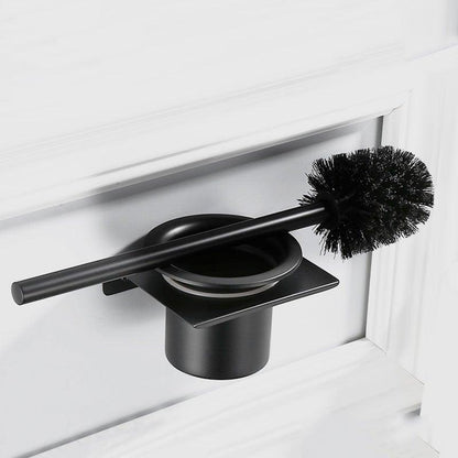 Stainless Steel Toilet Brush Holder Black Wall Mounted Toilet Bowl Brush Holder For Bathroom Cleaning Kit