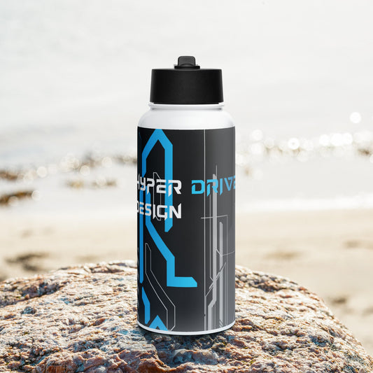 Stainless steel water bottle with a straw lid