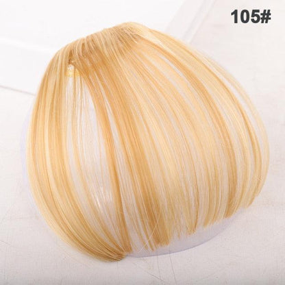 Straight Light Brown Dark Brown Blunt Air Bangs Front Hair Fringes bangs Clip in Neat Women Fringes Natural Flat Neat Bangs With Temples For Women One Piece Hairpiece