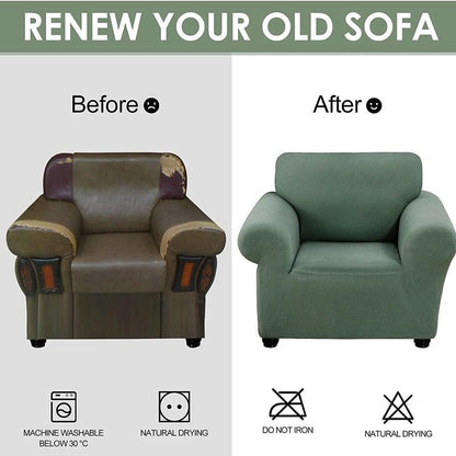 Stretch Armchair Slipcover Washable Furniture Protector Thick Sofa Protector Solid Printed Sofa Covers For Living Room Couch Cover Corner Sofa  Water Resistant Couch Cover Furniture Protector