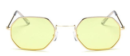 Stylish Hexagon Trendy Colorful Sunglasses For Women New Metal Luxury Summer Eyewear Women New Stainless Steel Lightweight Frame Cool Style Outdoor Travel UV Glasses