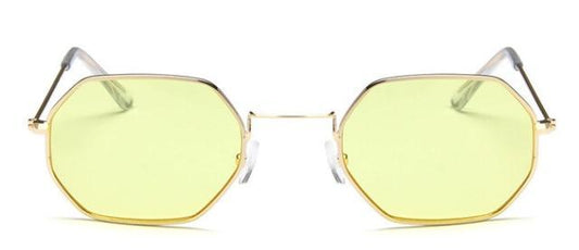 Stylish Hexagon Trendy Colorful Sunglasses For Women New Metal Luxury Summer Eyewear Women New Stainless Steel Lightweight Frame Cool Style Outdoor Travel UV Glasses