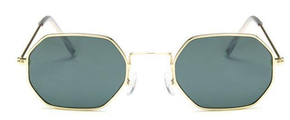 Stylish Hexagon Trendy Colorful Sunglasses For Women New Metal Luxury Summer Eyewear Women New Stainless Steel Lightweight Frame Cool Style Outdoor Travel UV Glasses